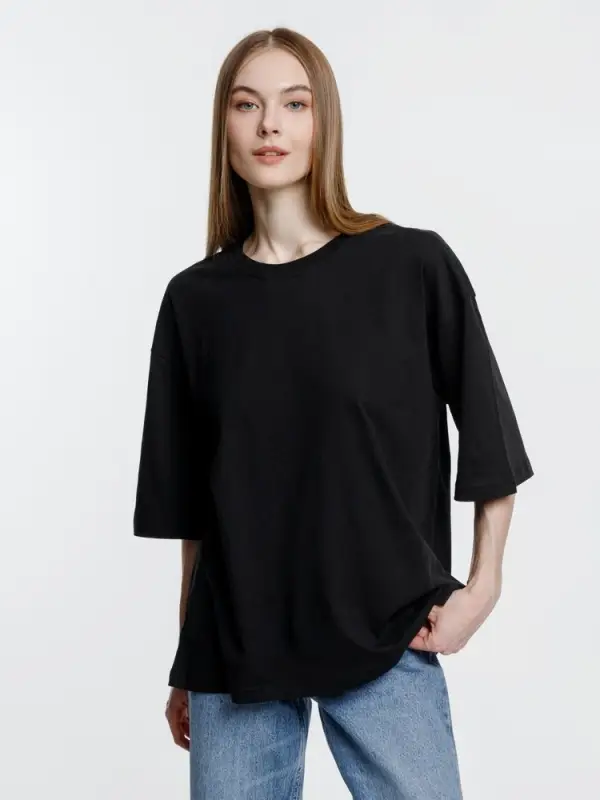 Футболка оверсайз унисекс Base Space, черная, размер XL/XXL