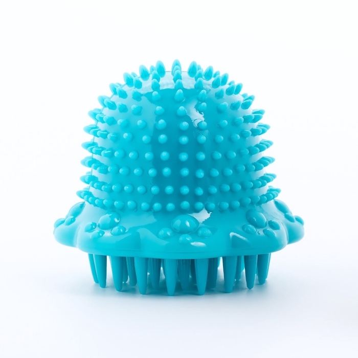 Игрушка массажная для собак "Осьминог" 10 см, ТПР, синяя