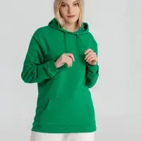 Толстовка с капюшоном унисекс Hoodie, зеленая, размер S