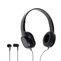 Комплект наушников Hoco W24, проводные, полноразмерные + вакуумные, проводные, синие Комплект наушников Hoco W24, проводные, полноразмерные + вакуумные, проводные, синие