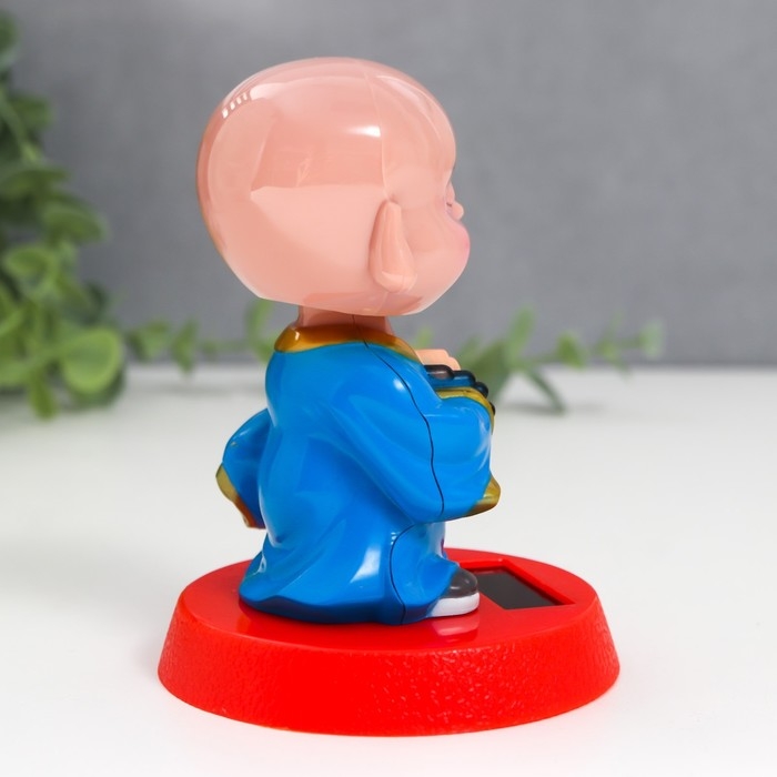 Маятник пластик от солнечной батареи "Будда с чётками" 8х8х9 см