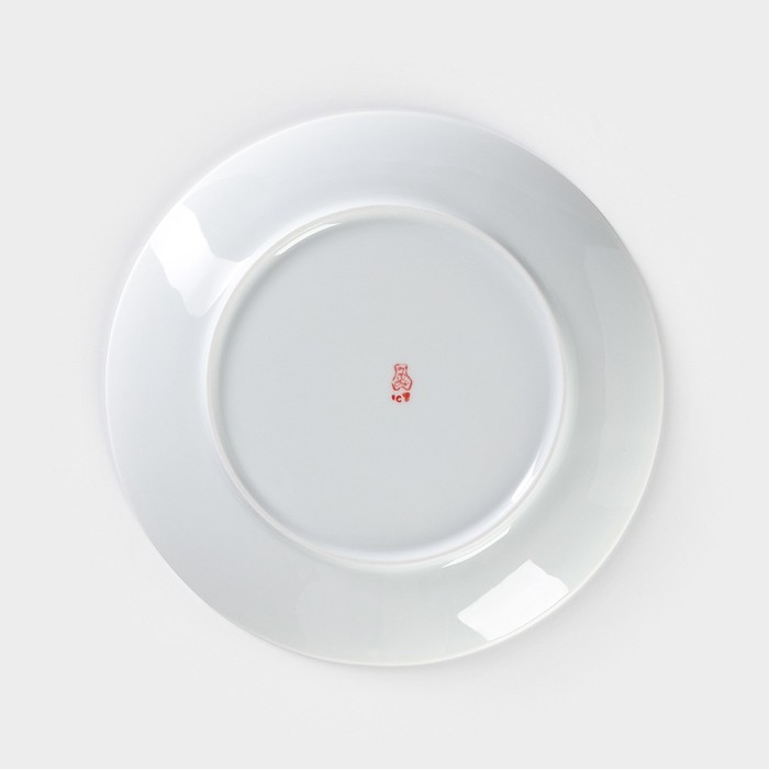 Тарелка фарфоровая &laquo;Рысь&raquo;, d=24 см, белая