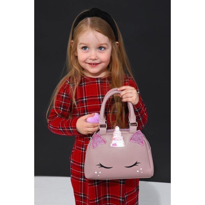 Сумка детская для девочки Сумка детская для девочки "Единорог", на молнии, цвет сиреневый