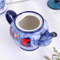 Чайник "Уют", снегири, маленький, 14 х 14 см, гжель Чайник "Уют", снегири, маленький, 14 х 14 см, гжель