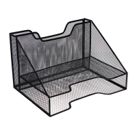 Подставка для бумаг Calligrata, настольная, 3 отделения, сетка, металлическая, чёрная Подставка для бумаг Calligrata, настольная, 3 отделения, сетка, металлическая, чёрная