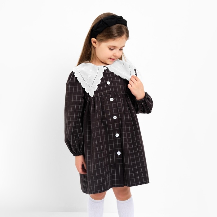 Платье детское с воротником KAFTAN, размер 32 (110-116 см), цвет черный Платье детское с воротником KAFTAN, размер 32 (110-116 см), цвет черный
