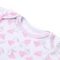 Боди детское с длинным рукавом, цвет белый/зайки, рост 68