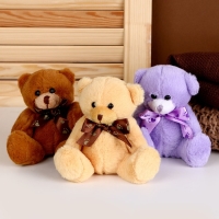 Мягкая игрушка &laquo;Медведь нежный&raquo;, бант, следы, цвета МИКС