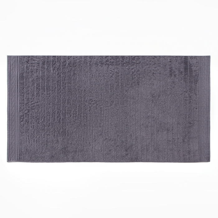 Набор полотенец в коробке Эстет 50х90см, 70х130см, тёмно-серый, махра 420г/м, хлопок 100%