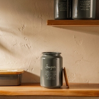 Банка для сахара SL Home, 9,5×14 см, цвет серый, с бамбуковой крышкой Банка для сахара SL Home, 9,5×14 см, цвет серый, с бамбуковой крышкой