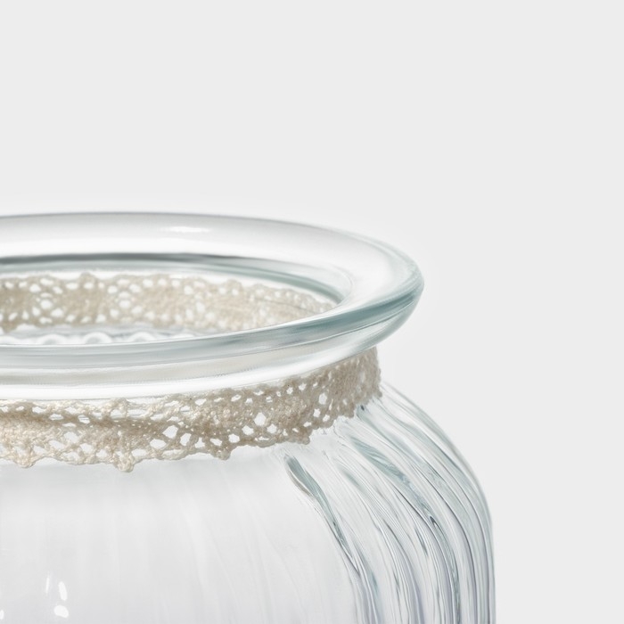 Банка стеклянная для хранения сыпучих продуктов Доляна &laquo;Пляж&raquo;, 600 мл, 11&times;12,5 см, с керамической крышкой