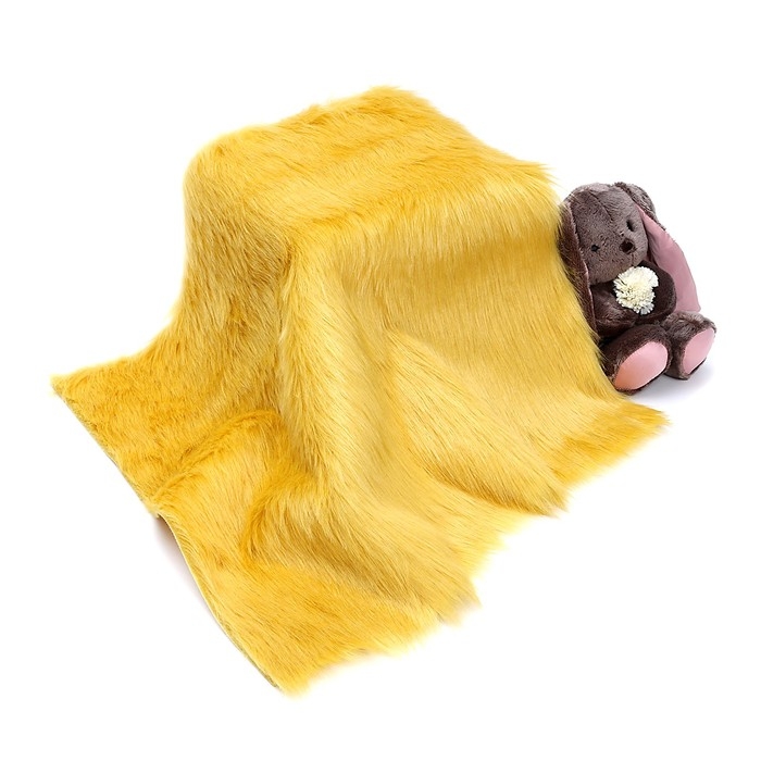 Лоскут 50 &times; 50 см, мех длинноворсовый на трикотажной основе, цвет медовый