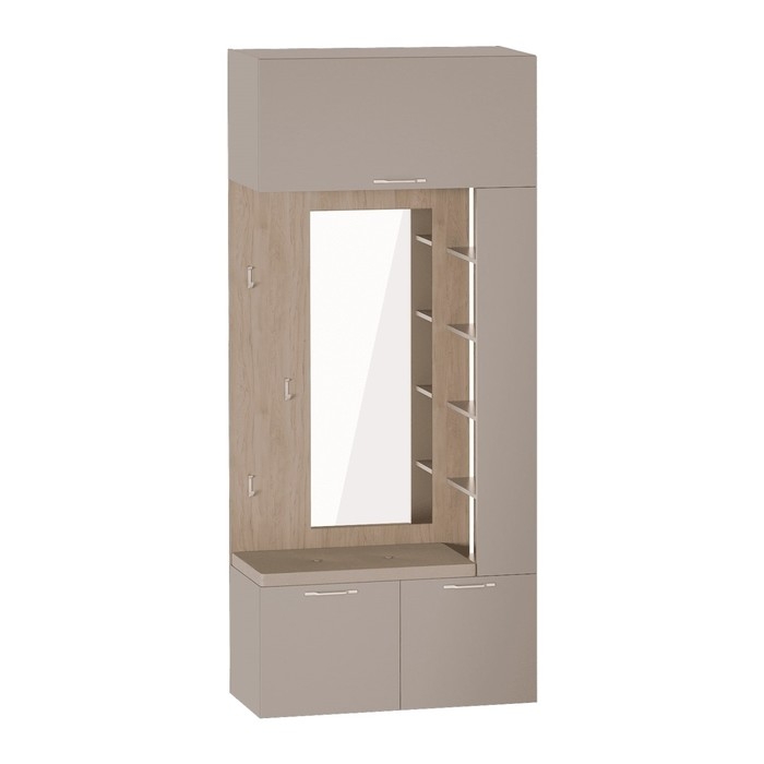 Прихожая Прихожая "Джерси" вешалка с зеркалом, 1024х416х2325,Капучино