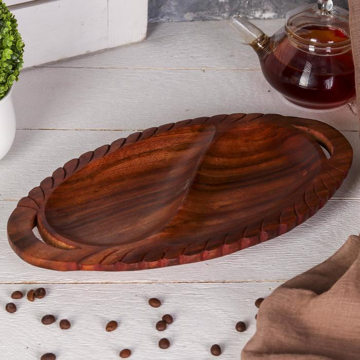 Менажница дерево Менажница дерево "Двойная" 30х16,5х3 см