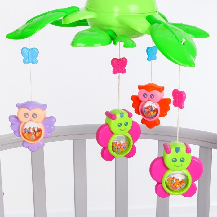 Мобиль музыкальный на кроватку &laquo;Музыкальные листья. Совы&raquo;, на батарейках, Крошка Я