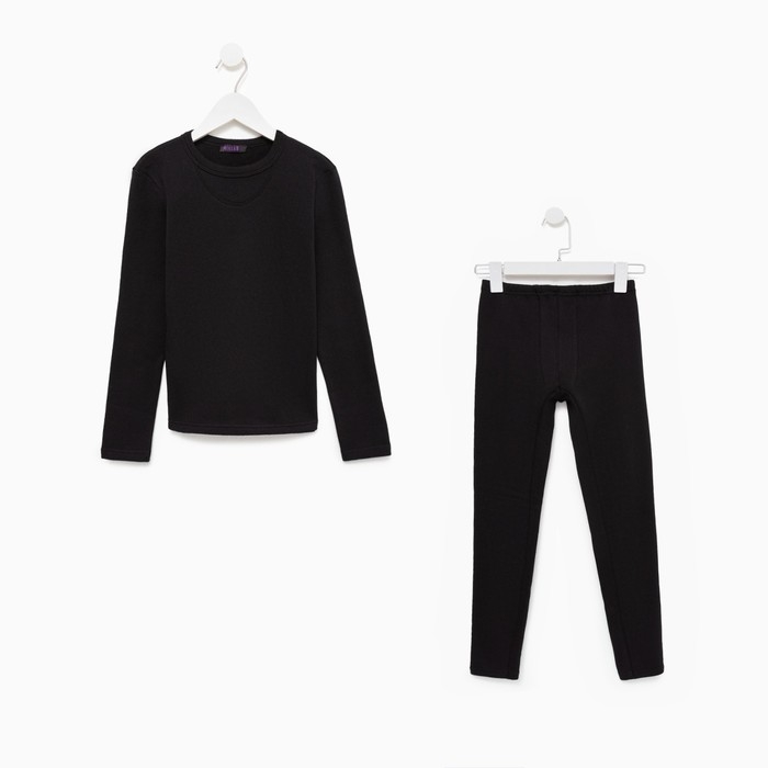 Термобелье для мальчика (лонгслив, легинсы) цвет чёрный, рост 146 Термобелье для мальчика (лонгслив, легинсы) цвет чёрный, рост 146