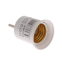 Переходник Ecola, вилка-патрон, Е27, 40 х 55 мм, белый Переходник Ecola, вилка-патрон, Е27, 40 х 55 мм, белый