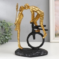 Сувенир полистоун "Поцелуй, пара, моноцикл и воздушный шар" золото 26х17х11 см Сувенир полистоун "Поцелуй, пара, моноцикл и воздушный шар" золото 26х17х11 см