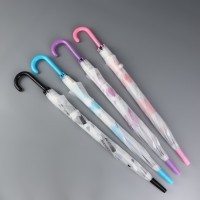 Зонт - трость полуавтоматический &laquo;Мелкие зонтики&raquo;, 8 спиц, R = 45/55 см, D = 110 см, рисунок МИКС