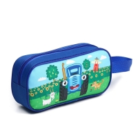 Сумка детская на молнии 22&times;11&times;1,5 см , Синий трактор