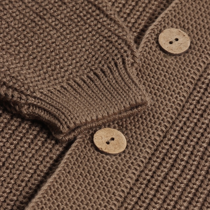 Кардиган вязаный с капюшоном SL Home, р.74-80 см, кофейный Кардиган вязаный с капюшоном SL Home, р.74-80 см, кофейный