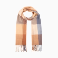 Палантин текстильный, цвет бежевый/коричневый, размер 68х175 Палантин текстильный, цвет бежевый/коричневый, размер 68х175