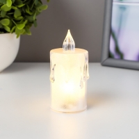 Ночник "Морозная свеча" LED от батареек 3хAG13 белый 3,5х3,5х8 см Ночник "Морозная свеча" LED от батареек 3хAG13 белый 3,5х3,5х8 см