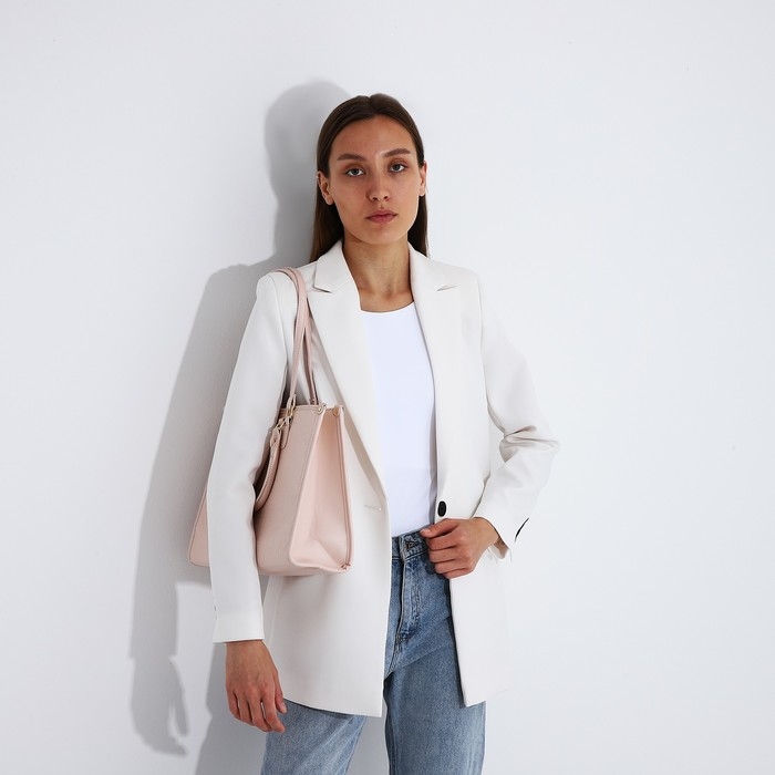 Сумка женская тоут на молнии, цвет розовый Сумка женская тоут на молнии, цвет розовый