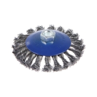 Щетка металлическая для УШМ ТУНДРА, крученая проволока, "тарелка", М14, 115 мм Щетка металлическая для УШМ ТУНДРА, крученая проволока, "тарелка", М14, 115 мм