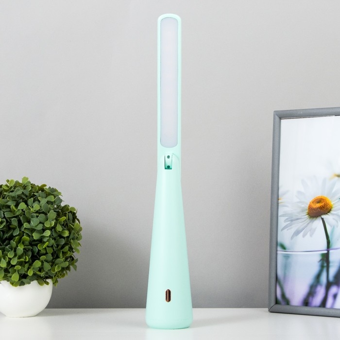 Лампа настольная Лампа настольная "Страйк" LED 3 режима 1,5Вт USB зеленый 6,8х6,8х28,5 см RISALUX