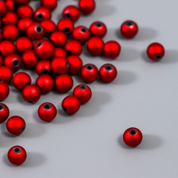 Бусины для творчества пластик "Тёмно-красный" набор 200 шт  d=0,6 см