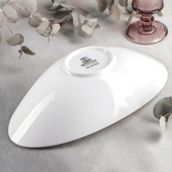 Салатник фарфоровый Wilmax Olivia, 30,5&times;17&times;8,5 см, цвет белый