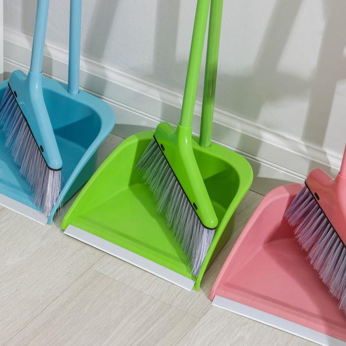 Щётка для пола Доляна, совок 25&times;26 см, щётка 23 см, металлическая ручка 78 см, цвет МИКС