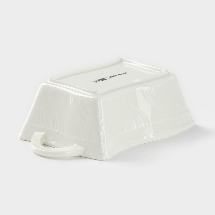 Форма для выпечки из жаропрочной керамики Доляна &laquo;Прямоугольник. Менно&raquo;, 17&times;9&times;5,5 см, цвет белый