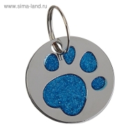 Адресник под гравировку "Блестящая лапка", 2,2 см, фасовка по 6 шт, микс цветов Адресник под гравировку "Блестящая лапка", 2,2 см, фасовка по 6 шт, микс цветов