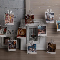 Гирлянда &laquo;Нить&raquo; 4.5 м с насадками &laquo;Прищепки-сердце&raquo;, IP20, прозрачная нить, 20 LED, свечение красное, 220 В