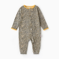 Комбинезон детский (3 шт.), цвет оранжевый/леопард/белый, рост 86 см