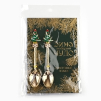 Ложки новогодние чайные с формовой ручкой &laquo;Новый год: Верь в чудеса&raquo;, 11 х 3 см