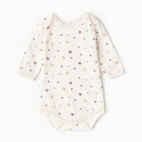 Боди детское с длинным рукавом, цвет белый/звезды, рост 68