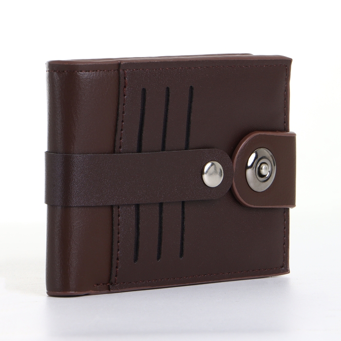 Портмоне мужское на магните, цвет коричневый