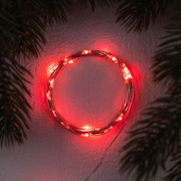 Гирлянда «Нить» 2 м роса. IP20, нить серебристая, 20 LED, 4.6 В, AG13x3 (в комплекте), 3 режима, свечение красное Гирлянда «Нить» 2 м роса. IP20, нить серебристая, 20 LED, 4.6 В, AG13x3 (в комплекте), 3 режима, свечение красное