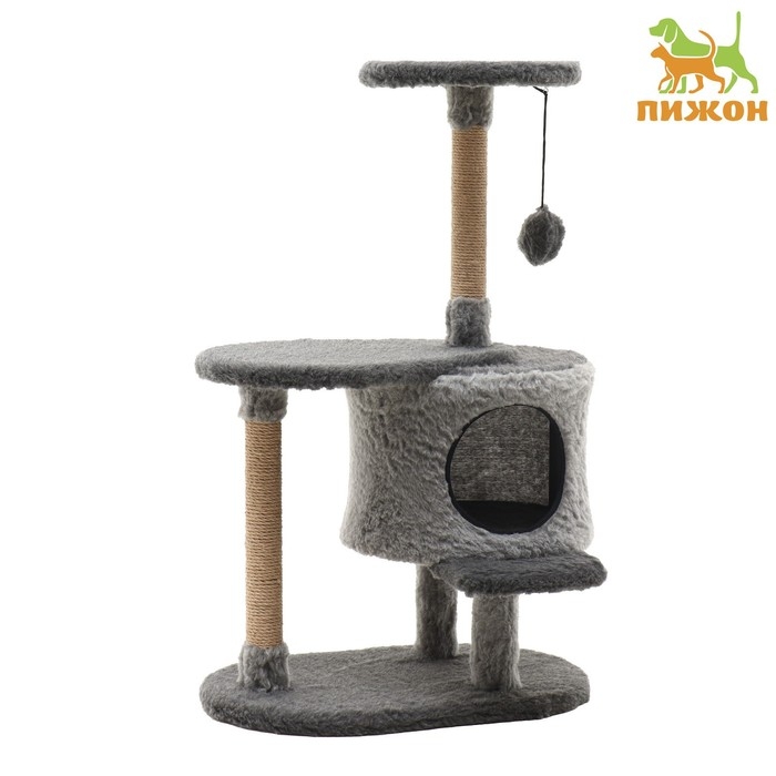 Комплекс для кошек с когтеточкой, разборный, с площадкой, 56 х 42 х 90 см, серый Комплекс для кошек с когтеточкой, разборный, с площадкой, 56 х 42 х 90 см, серый
