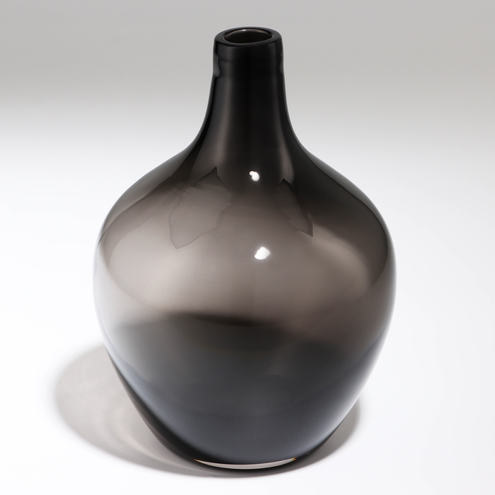 Ваза для цветов &laquo;Винтаж&raquo; из прозрачного серого стекла 20 х 14 х 14 см