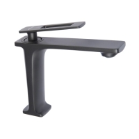 Смеситель для раковины Accoona A90127AT, однорычажный, длина излива 134 мм, графит Смеситель для раковины Accoona A90127AT, однорычажный, длина излива 134 мм, графит