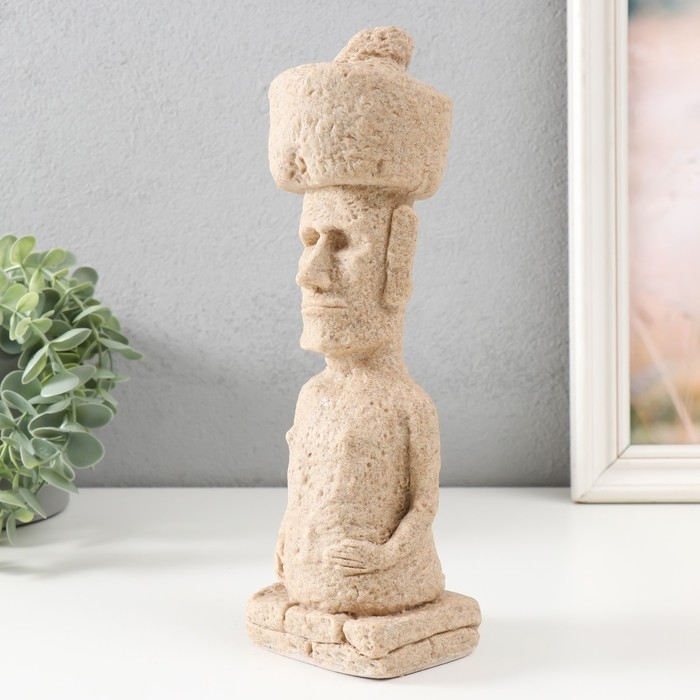 Сувенир полистоун Сувенир полистоун "Остров Пасхи. истукан Моаи" песочный 8,5х7х26 см