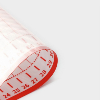 Армированный коврик для выпечки с разметкой, силикон, 50&times;40 см, цвет красный