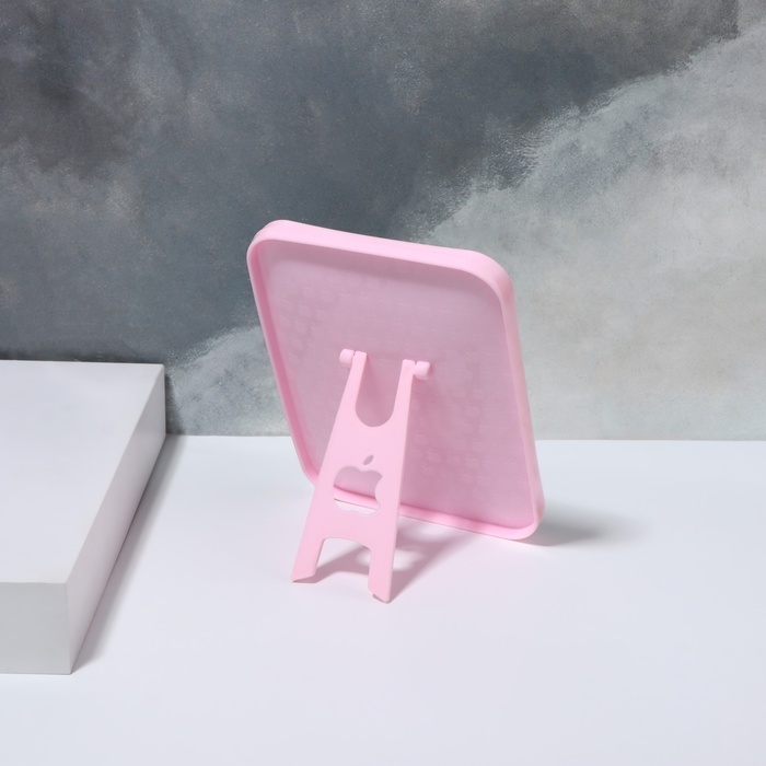 Зеркало настольное, 11,5 &times; 15,5 &times; 1,2 см, цвет розовый