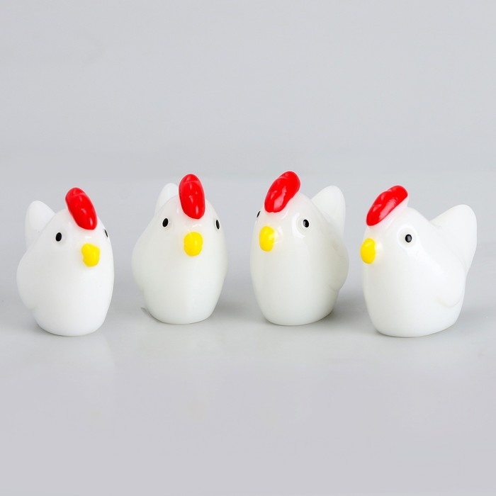 Миниатюра кукольная &laquo;Курочка&raquo;, набор 4 шт., размер 1 шт. &mdash; 1,1 &times; 2,1 &times; 2,5 см