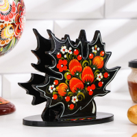 Салфетница &laquo;Клён&raquo;, 12х12 см, хохлома