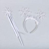 Карнавальный набор &laquo;Снегурочка&raquo;, 2 предмета: ободок, жезл